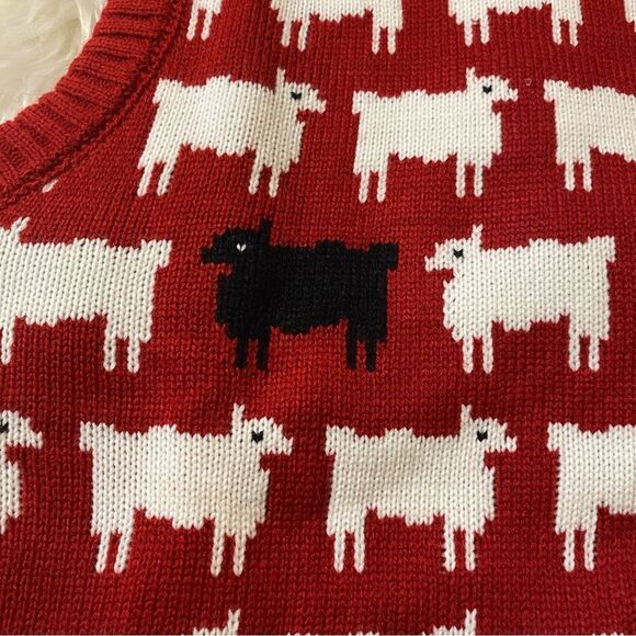 PRINCESS DIANA BLACK SHEEP RED CHUNKY VEST INSPIRED - Picture 4 of 9